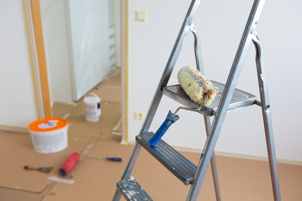 Commercial Painting Ladder, roller and buckets, home renovation